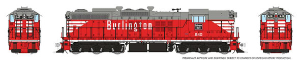 PRE-ORDER: Rapido 50225 - EMD SD9 DC Silent Chicago, Burlington & Quincy (CB&Q) 840 - HO Scale