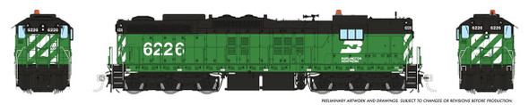 PRE-ORDER: Rapido 50626 - EMD SD9 w/ DCC and Sound Burlington Northern (BN) 6226 - HO Scale