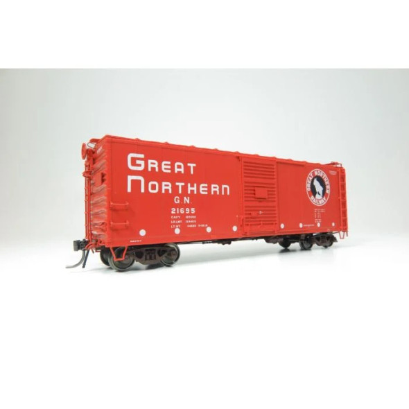 Rapido 155002-5 - 40' Boxcar w/ Early IDNE: Great Northern - Vermilion 21799 - HO Scale