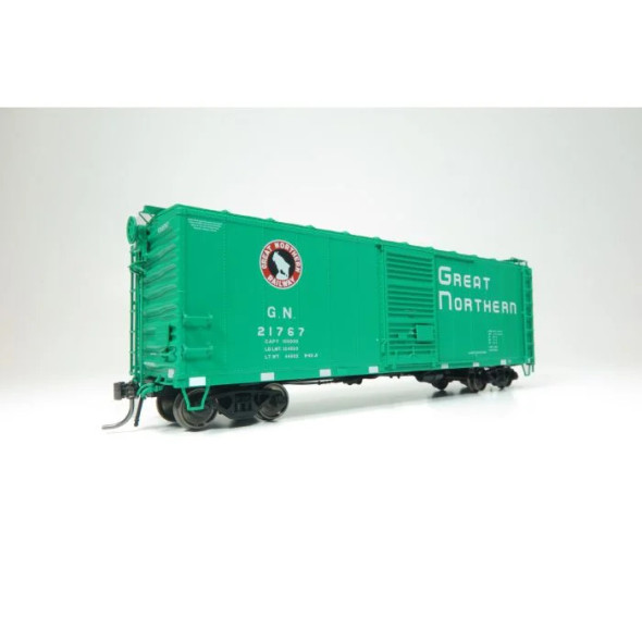 Rapido 155003-5 - 40' Boxcar w/ Early IDNE: Great Northern - Glacier Green 21767 - HO Scale