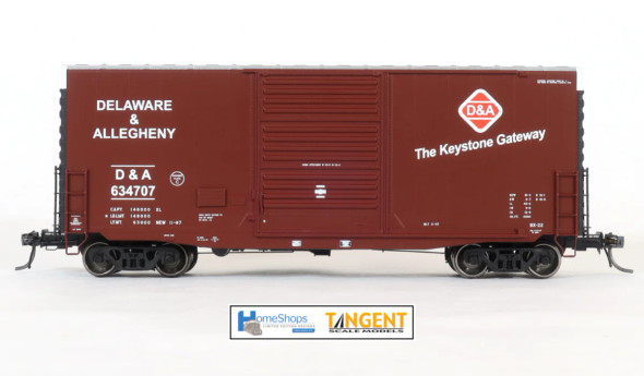 Home Shops HFB-020-001 - Tangent PS 40' Mini Hy-Cube Boxcar Delaware and Allegheny (D&A) 634707 - HO Scale