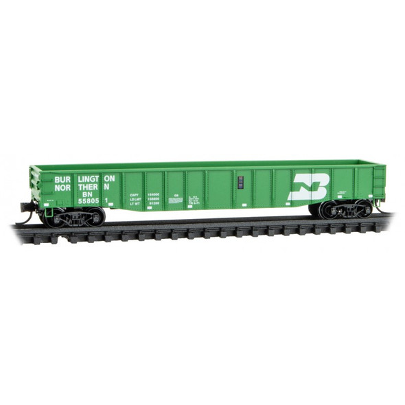 Micro-Trains Line 10500641 - 50' Steel Side, 15 Panel, Fixed End Gondola, Fishbelly Sides Burlington Northern (BN) 558051 - N Scale