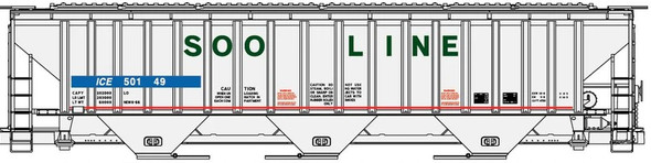 Accurail 81571-2 - Pullman Standard Covered Hopper Iowa, Chicago, & Eastern (ICE) 50149 - HO Scale Kit