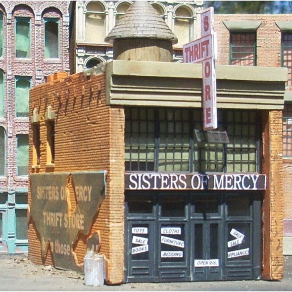 Downtown Deco 1052 - Sisters of Mercy Thrift Store     - HO Scale Kit