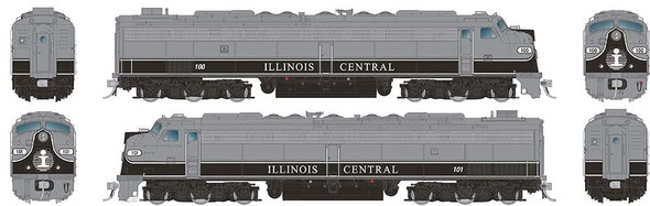 PRE-ORDER: Rapido 28817 - EMD E8A + E8A w/HEP w/ DCC and Sound Illinois Central (IC) 100 + 101 - HO Scale