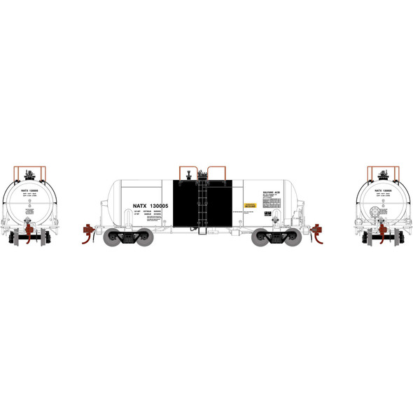 Athearn Genesis 25752 - 13,600-Gallon Acid/Sulphur Tank Car North American Tank Car (NATX) 130005 - HO Scale