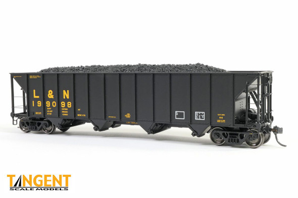 Tangent Scale Models 32011-22 - Bethlehem 3350 CuFt Quad Coal Hopper -Delivery, Black 1978 Louisville & Nashville (L&N) 199224 - HO Scale