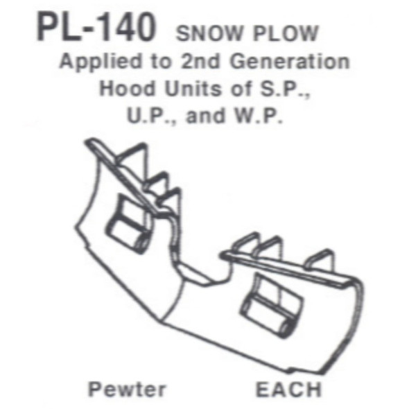 Details West 140 -  Snow Plow: 2Nd. Gen. Hood Units, Sp, Wp, Up   - HO Scale