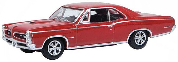 Oxford Diecast 87PG66002 - 1966 Pontiac GTO - Assembled - Montero Red - HO Scale