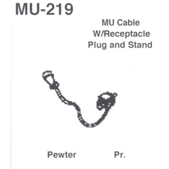 Details West MU-219 - MU Cable W/ Receptacle Plug and Stand - HO Scale