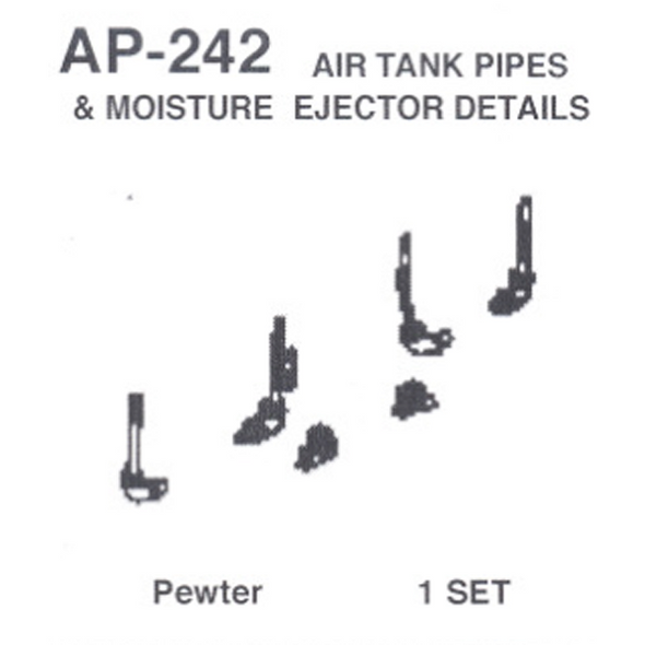 Details West AP-242 - Air Tank Pipes & Moisture Ejector Details - HO Scale