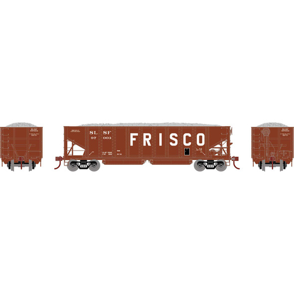 Athearn 7636 - 40' Ribbed 3-Bay Ballast Hopper St Louis - San Francisco (SLSF) 97003 - HO Scale