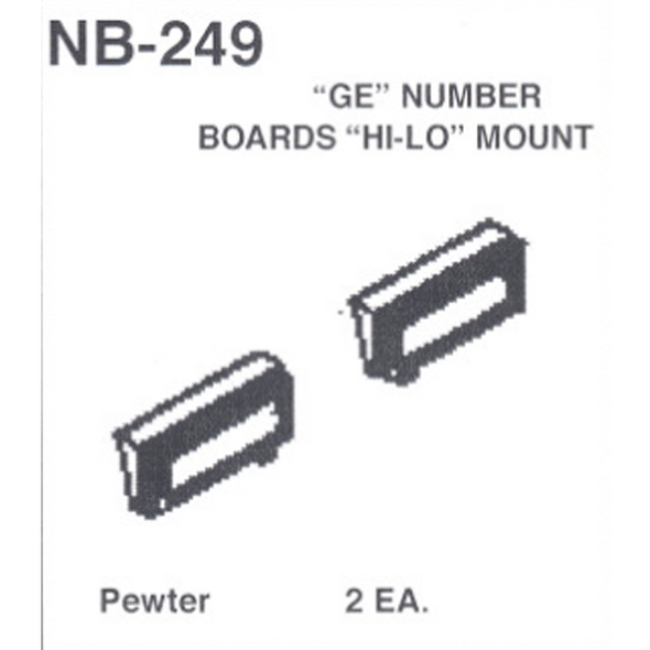 Details West NB-249 - "GE" Number Boards "Hi-Lo" Mount - HO Scale