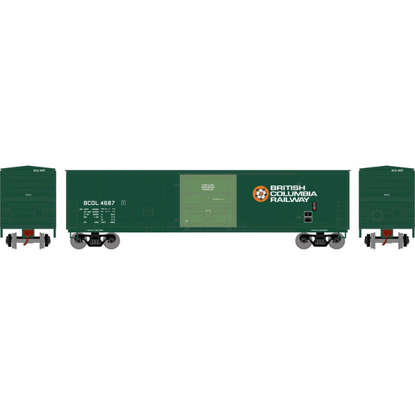 Athearn 71060 - 50' Superior Plug Door Box Car British Columbia Railway (BCOL) 4687 - HO Scale