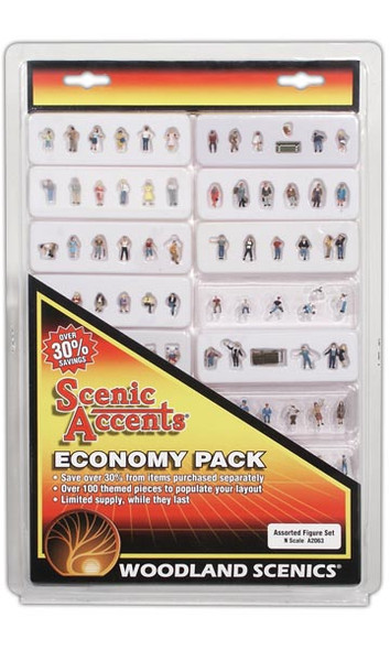 Woodland Scenics A2063 - Economy Pack - Assorted Figure Set - N Scale