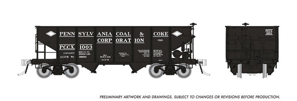 Rapido 148017A-1025 - GLa 2-Bay Hopper Pennsylvania Coke & Coal (PCCX) 1025 - HO Scale