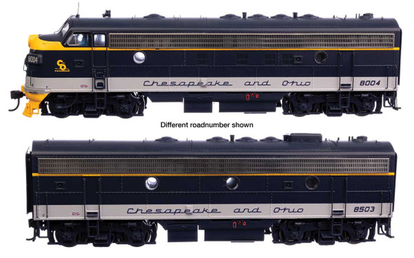 PRE-ORDER: Walthers Proto 920-49546 - EMD FP7 & F7B DC Silent Chesapeake & Ohio (C&O) 8005 & 8505 - HO Scale