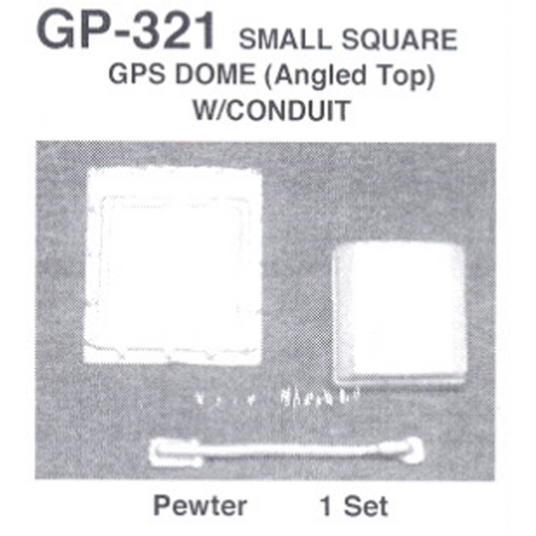 Details West GP-321 - Small Square GPS Dome (Angled Top) w/ Conduit - HO Scale