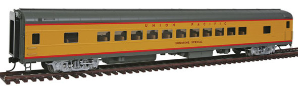 Walthers Proto 920-18502 - 85' ACF 44-Seat Coach - Lighted Union Pacific (UP) Sunshine Special; Early w/printed name, number decal - HO Scale