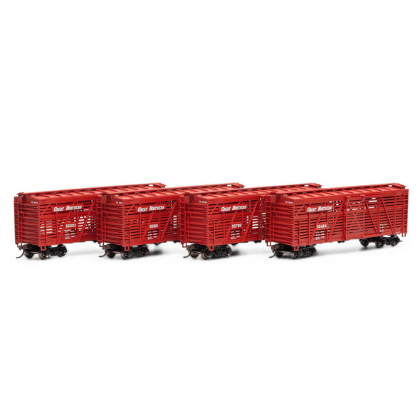 Athearn 76000 - 40' Stock Car (4) Great Northern (GN) 56003, 56166, 55789, 56464 - HO Scale