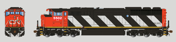 PRE-ORDER: Aurora Miniatures 110007 - GMDD SD50AF DC Silent Canadian National (CN) 5502 Stripes - HO Scale