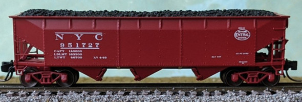 Bluford Shops 74197 - 70 Ton 3-Bay Offset Side Hopper New York Central (NYC) 951988 - N Scale