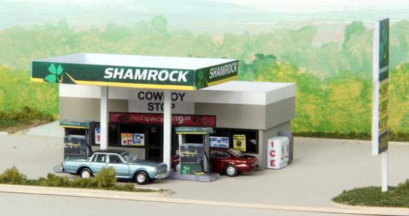 Summit Customcuts SC-002 - Rural Shamrock Gas Station  - N Scale Kit