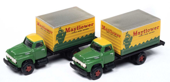 Classic Metal Works 50448 - 1954 Ford Box-Body Delivery Truck 2-Pack - Assembled - Mayflower   - N Scale