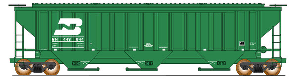 InterMountain 453126-01 - 4750 CU FT 3-Bay Rib-Sided Hopper w/ Stiffener Burlington Northern (BN) 448944 - HO Scale