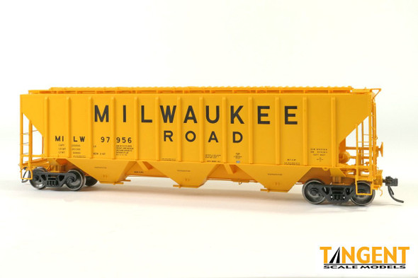 Tangent Scale Models 21036-11 - PS4427 High Side Covered Hopper Milwaukee Road (MILW) 97975 - HO Scale