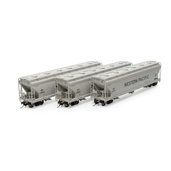 Athearn Genesis 15442 - ACF 4600 3-Bay Center Flow Hopper (3) Western Pacific (WP) 11993, 11980, 11975 - HO Scale