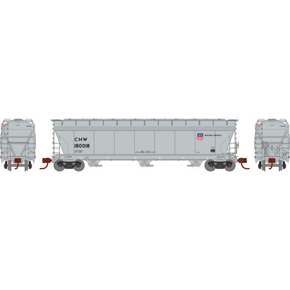 Athearn Genesis N12947 - ACF 4600 3-Bay Center Flow Hopper Union Pacific (CNW) 180018 - N Scale