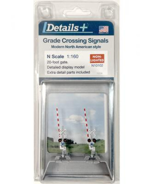 Details Plus N10102 - Modern Grade Crossing W/Gate, Bi-Directional Non-Lighted, 2 Pcs  - N Scale