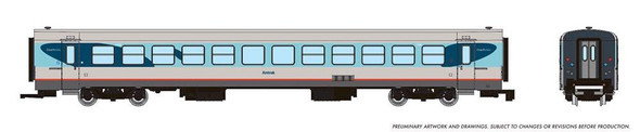 Rapido 525107 - RTL Turboliner Single Car Amtrak (AMTK) Coach - Unnumbered: Phase V - N Scale