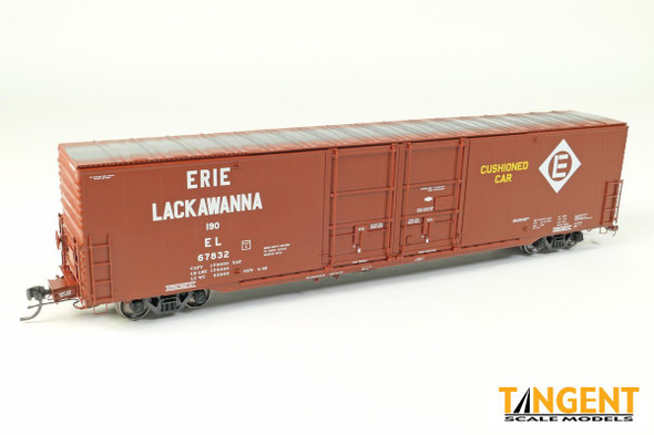 Tangent Scale Models 33012-01 - Greenville 6,000CuFt 60′ Double Door Box Car Erie Lackawanna (EL) 67825 - HO Scale