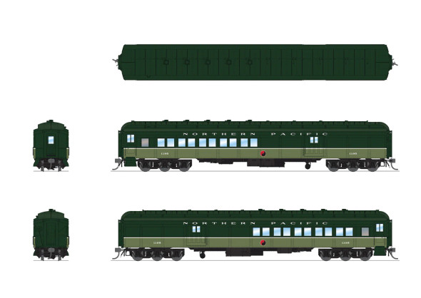 PRE-ORDER: Broadway Limited 9119 - Pullman Coach-Baggage Combine Northern Pacific (NP) 1195 - HO Scale