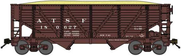 Bluford Shops 63190 - 2-Bay War Emergency Composite Hopper w/ Sulfer Load Atchison, Topeka and Santa Fe (ATSF) 180627 - N Scale