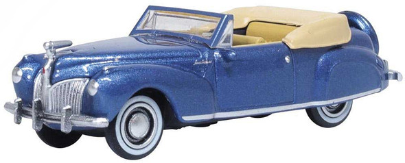 Oxford Diecast 87LC41007 - 1941 Lincoln Continental Convertible Darian Blue, Tan - HO Scale