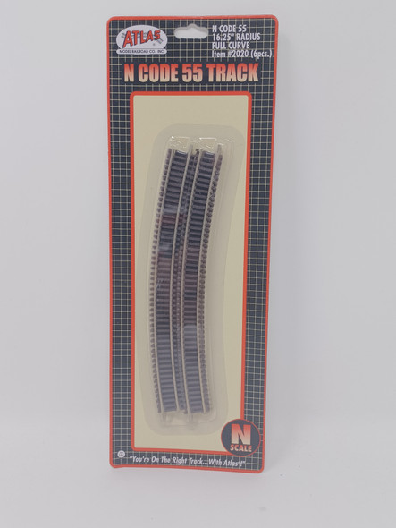 Atlas 2020 - Code 55 16-1/4" Radius Curve 6 pcs  - N Scale