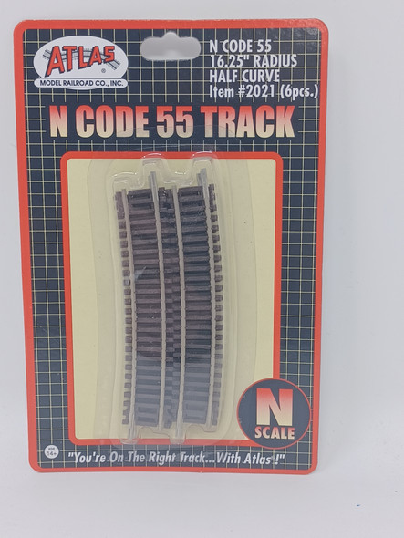 Atlas 2021 - Code 55 16-1/4" Radius Half Curve 6 pcs  - N Scale