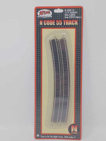 Atlas 2022 - Code 55 17-1/2" Radius Curve 6 pcs  - N Scale