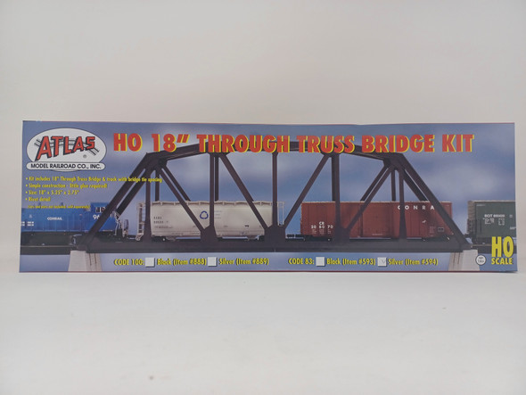 Atlas 594 - Code 83 18" Through-Truss Bridge Silver  - HO Scale Kit