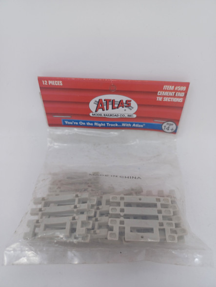 Atlas 599 - Code 83 Concrete Tie 3" End pc 12 pcs  - HO Scale