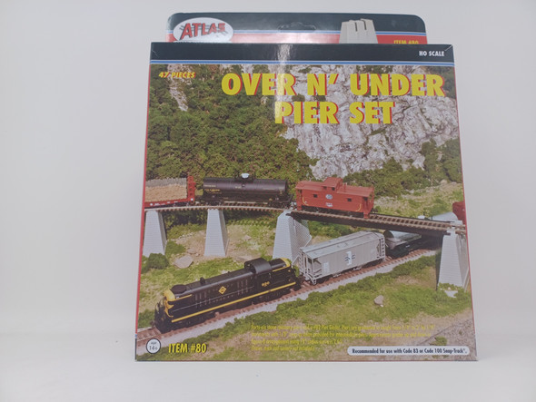 Atlas 80 - Over-N-Under 47-Piece Pier Set  - HO Scale