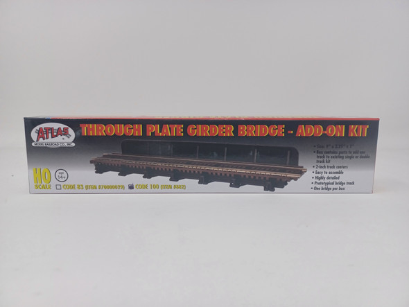 Atlas 882 - Code 100 Through Plate-Girder Bridge Single Track Add On  - HO Scale Kit