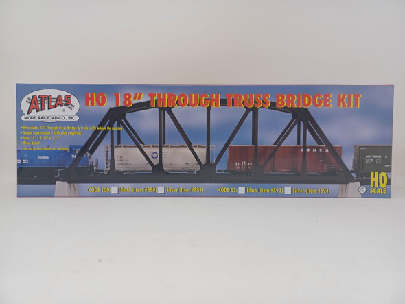 Atlas 889 - Code 100 18" Through Truss Bridge Silver  - HO Scale Kit