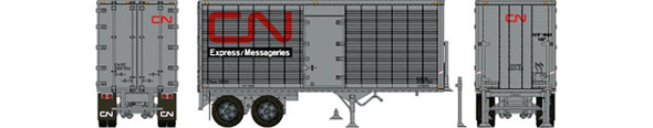 Rapido 403093 - 26' Can-Car Dry Van Trailer w/side door Canadian National (CN) 206183 - HO Scale