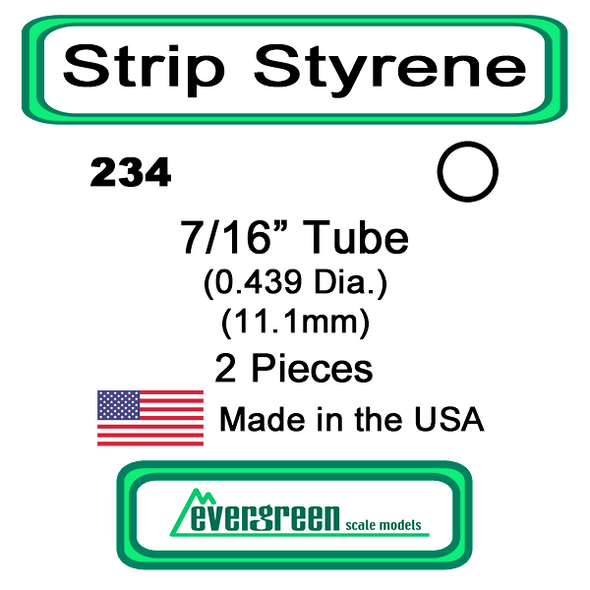 Evergreen 234 -  Styrene Tube 7/16 inch