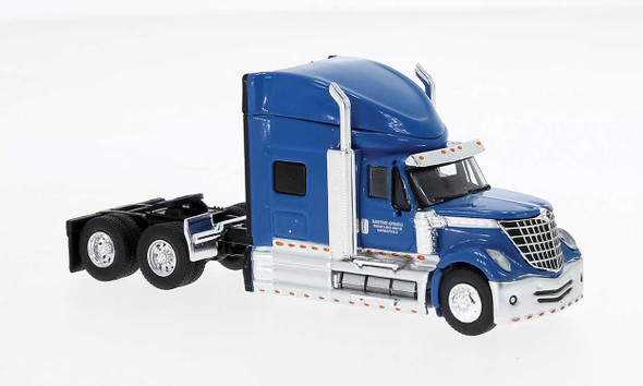 Brekina 85832 - 2010 International Lonestar Sleeper-Cab Semi Tractor blue, white  - HO Scale