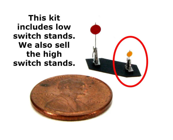Showcase Miniatures 581 - Common Standard Low Switch Stands  - N Scale Kit